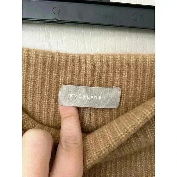 Everlane The Cozy Stretch Short Ribbed Knit Micro Shorts Carmel L wool yak soft - Picture 8 of 13